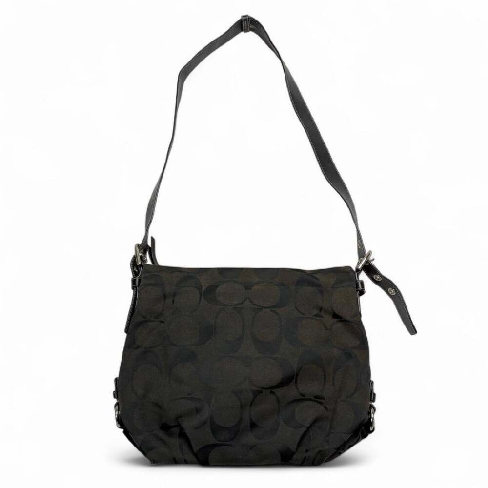 Coach Y2K Black Hangbag black monogram grunge smoker 2000s asthetic small snag